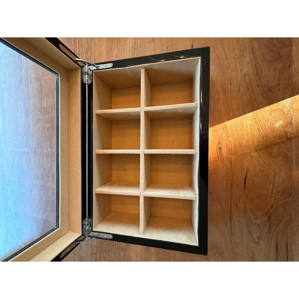 Burl Wood Watch Display Case Box- 8 slots - Picture 8 of 14